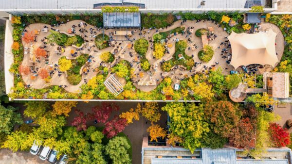 Ebben Inspyrium eventlocatie luchtfoto met dakterras