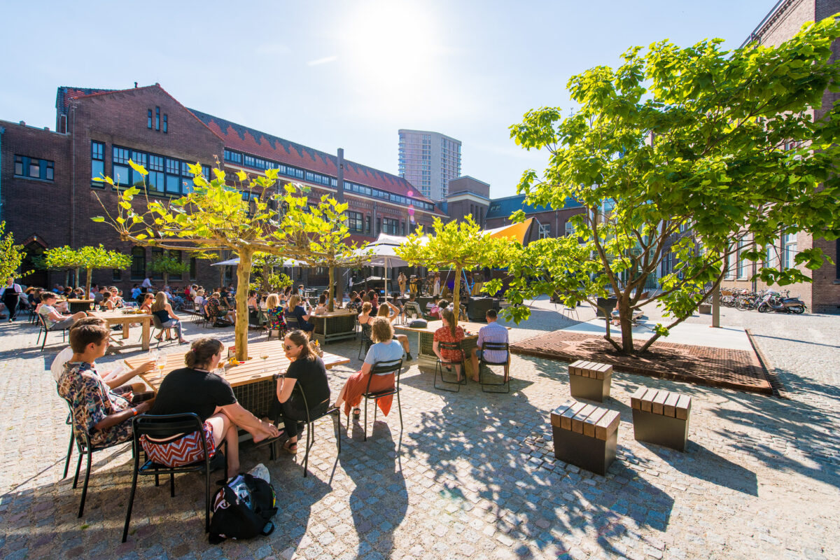 Domusdela zomerconcerten - mensen die op stoelen zitten voor een podium in de binnentuin (Photo Twycer)