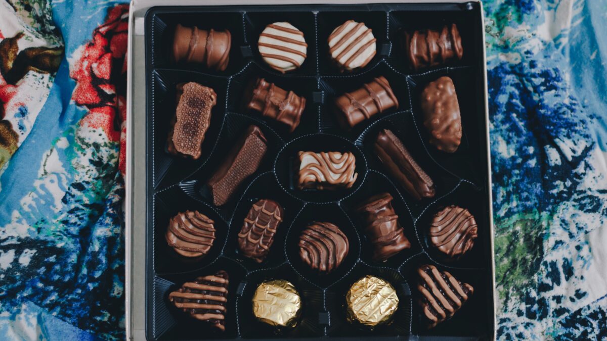 Doos met chocolade bonbons
