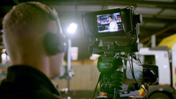 Cameraman Wirtz tijdens online event