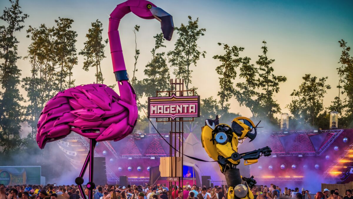 Jelle de Graaf beelden festivals flamingo met robot