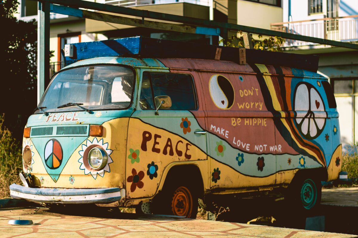 Hippie volkswagen bus