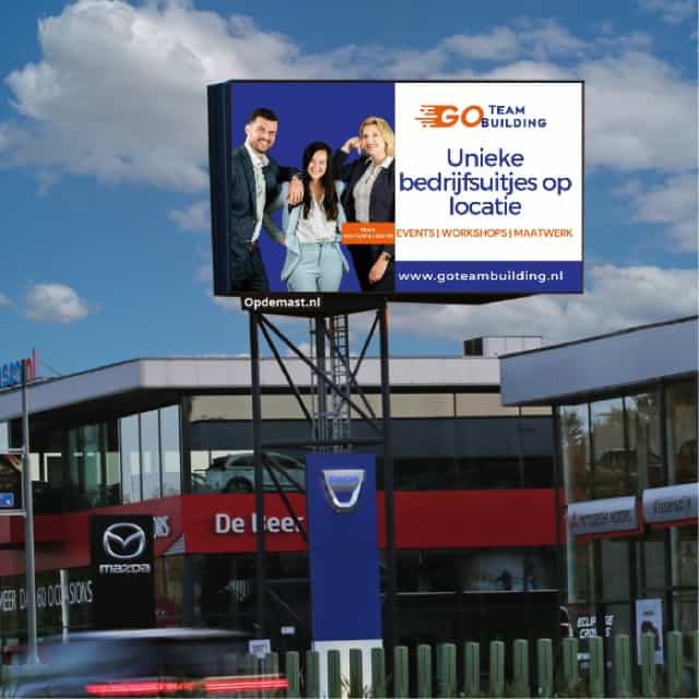 Billboard langs snelweg met GO-Teambuilding erop-A16-Richting-Breda